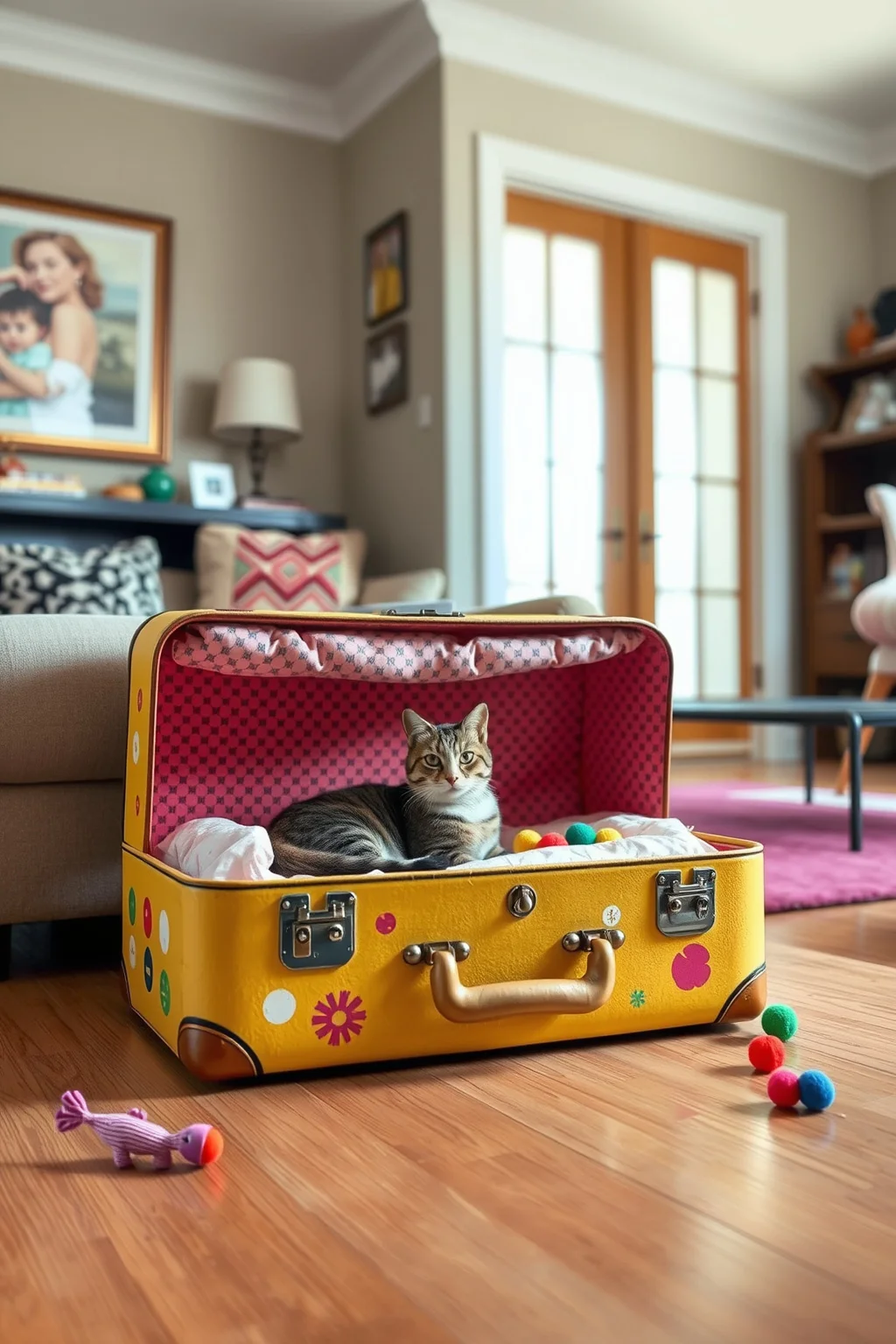 11. Upcycled Suitcase Cat House