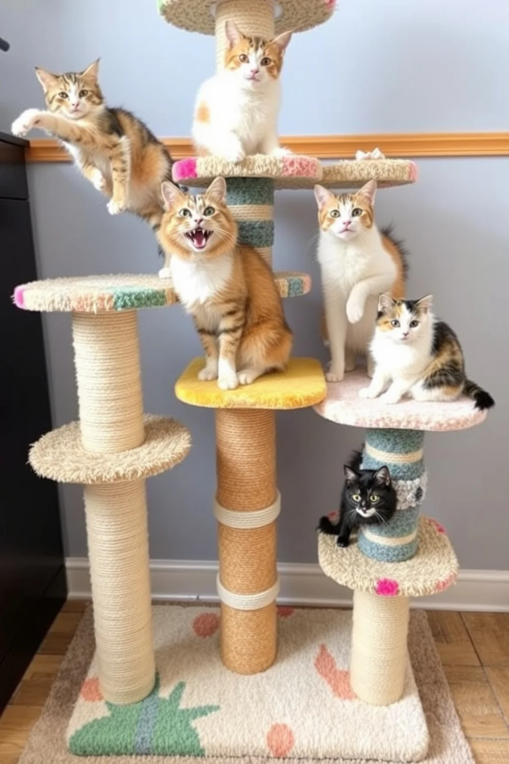 12. Cat Tower with Scratching Posts