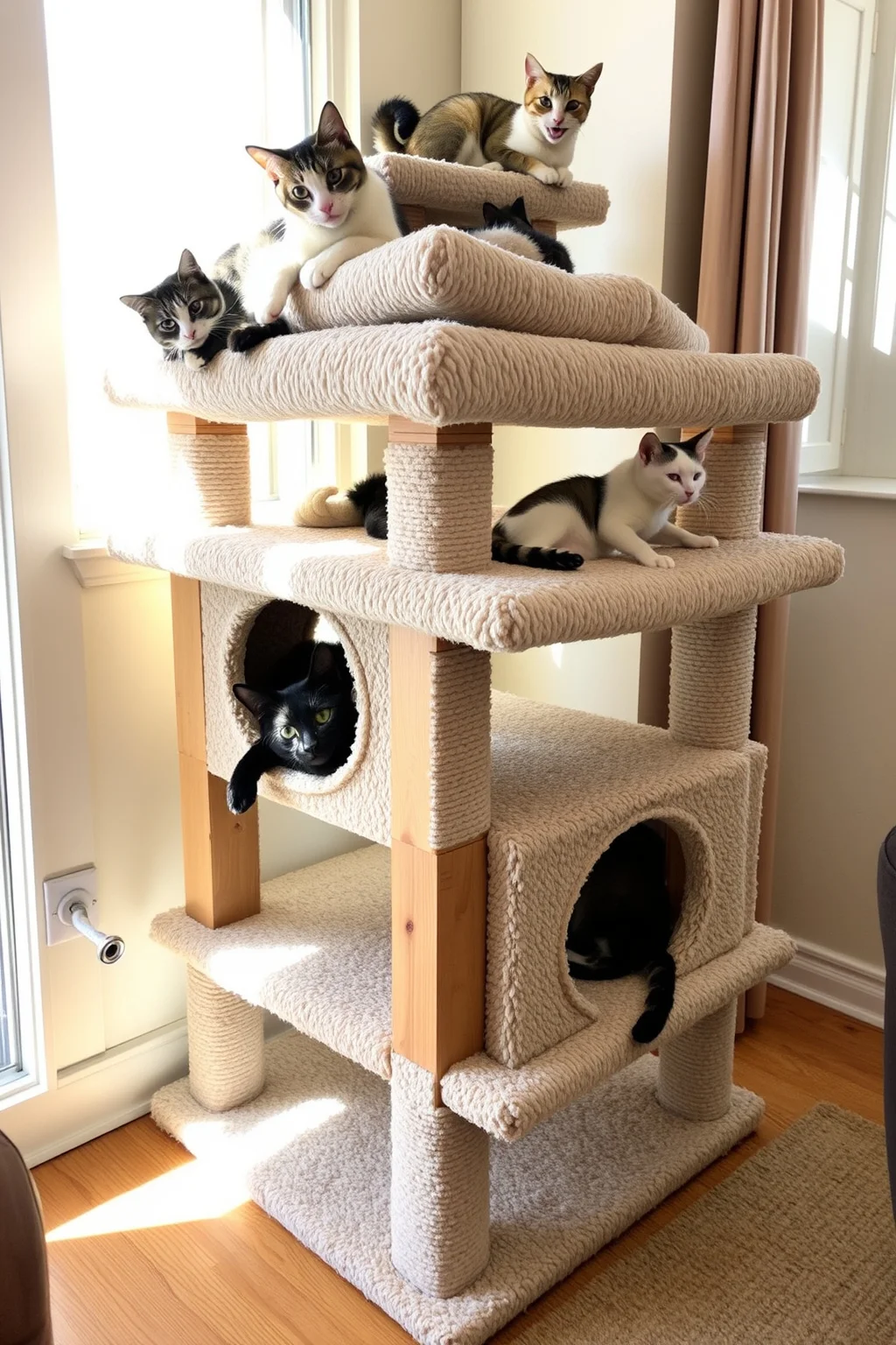 2. Carpeted Cat Tower
