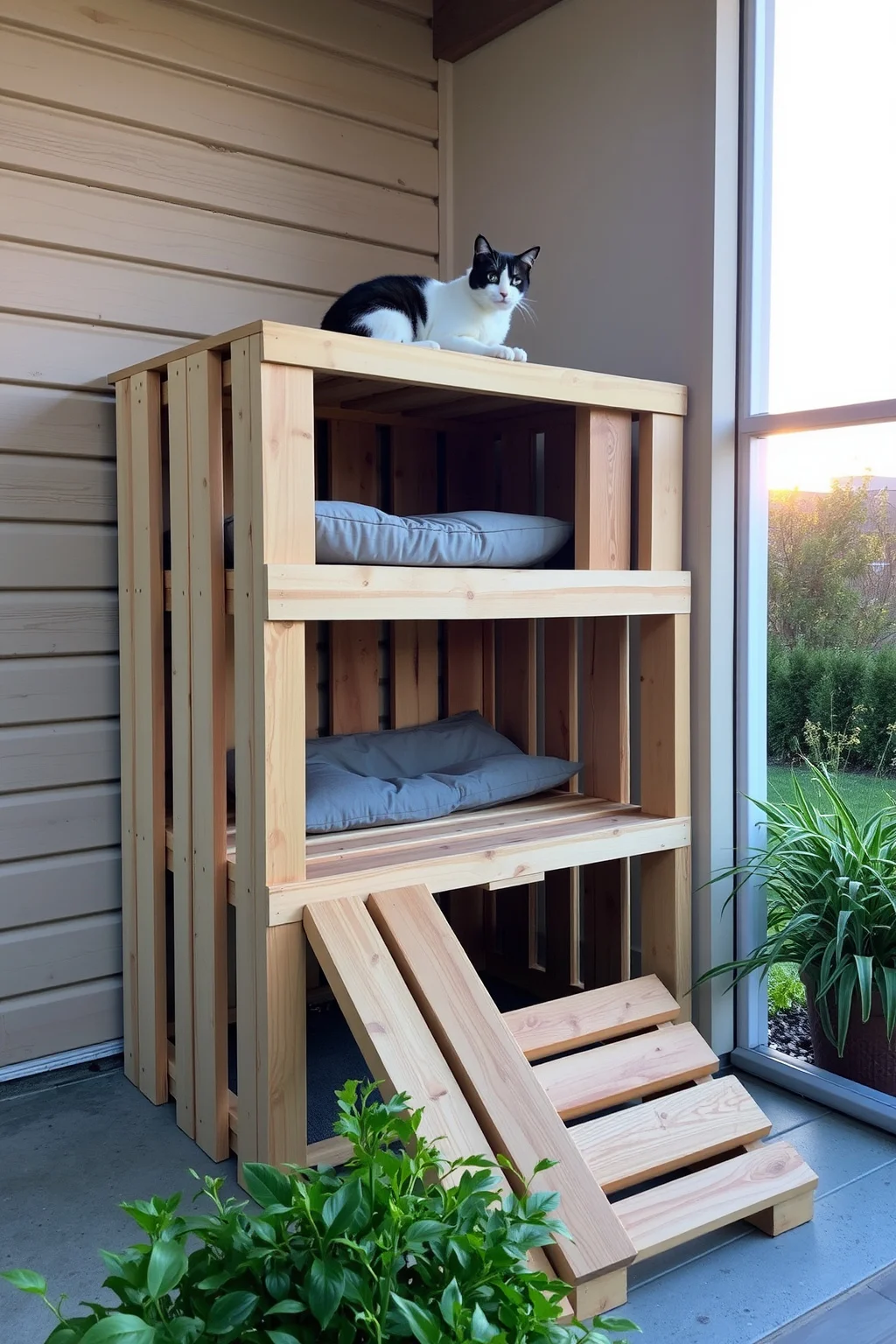 2. Wooden Pallet Cat House