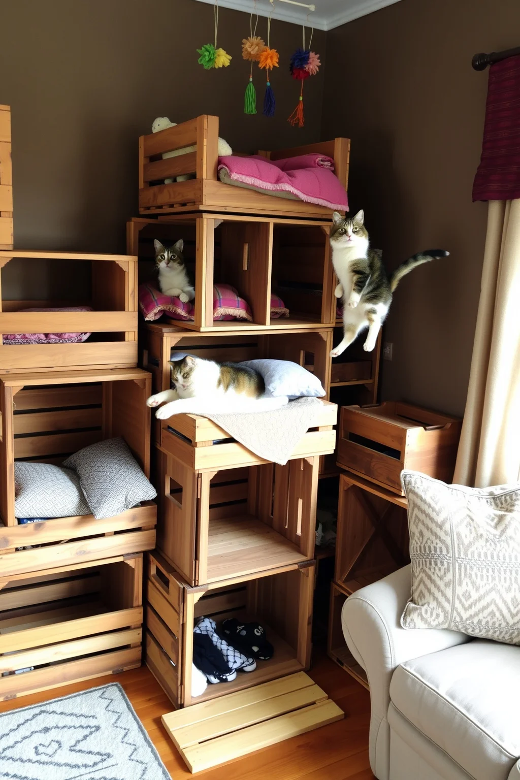 3. Multi-Level Crate Cat Tower