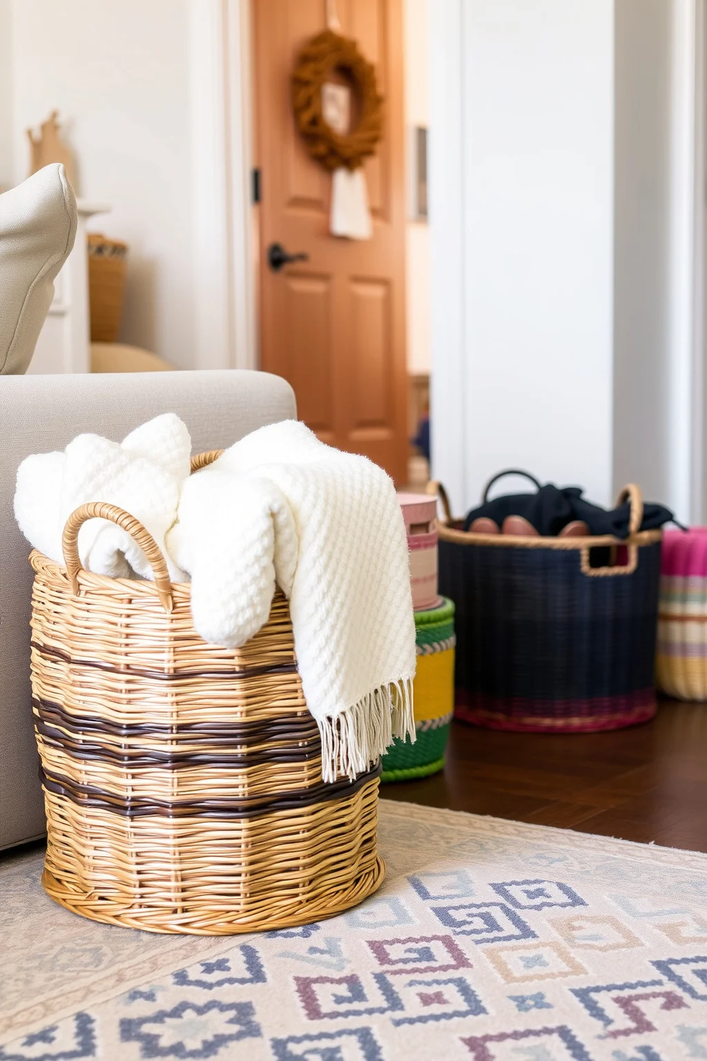 7. Baskets for Clutter Control