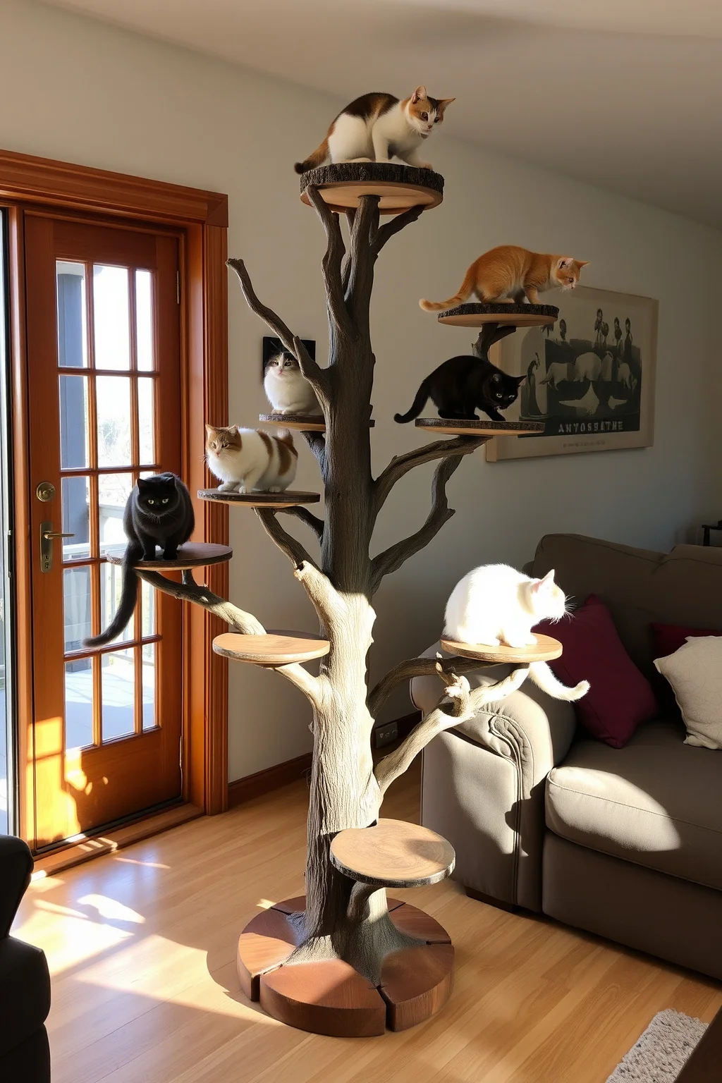 7. Cat Tree with Natural Branches