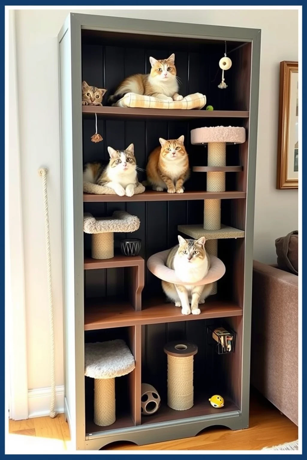 7. Recycled Furniture Cat Tower