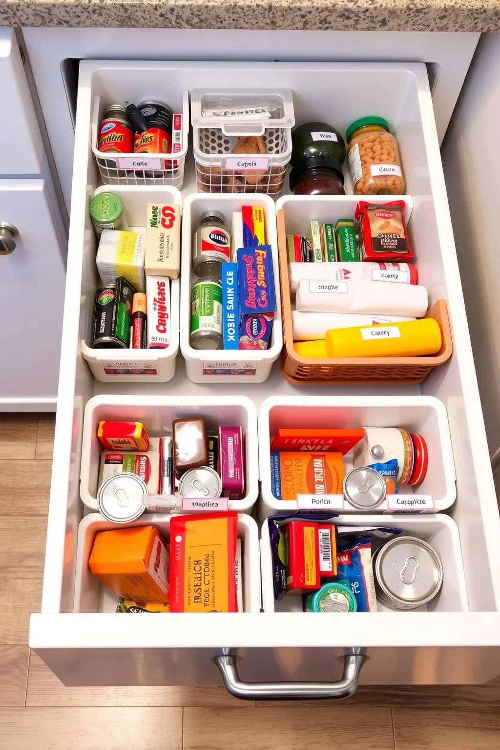 8. Organize Pantry Items in Drawers
