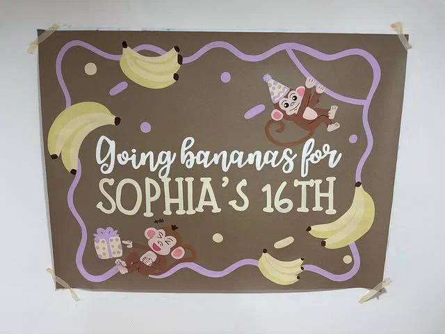 Going bananas personalized birthday banner